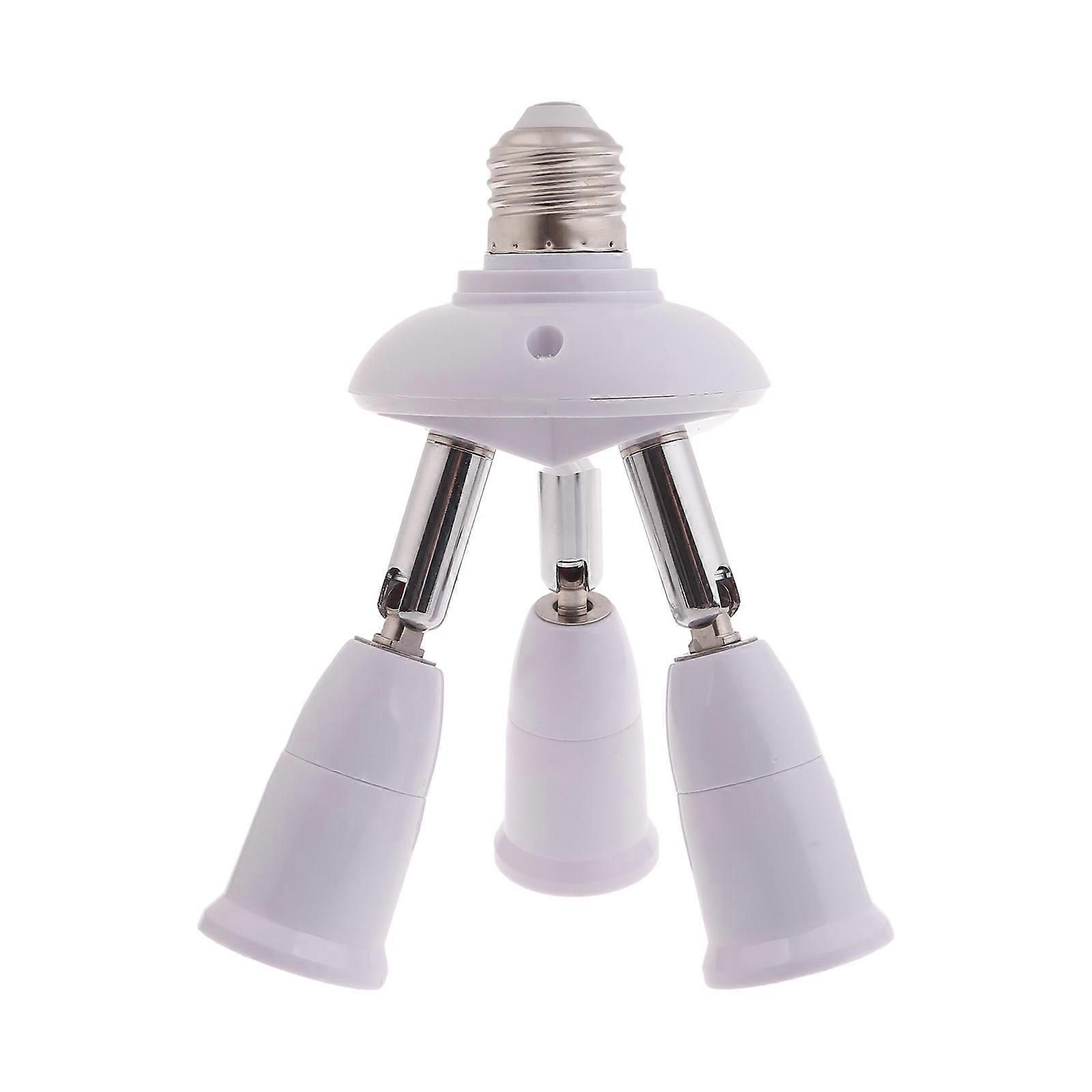 Multifunctional E27 to E27 Base Light Holder Lamp Bulb Socket Splitter Adapter for Bedroom Study Photography Studio