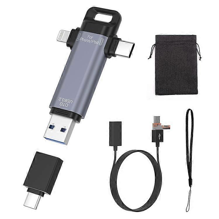 NK951 128GB 3-in-1 USB A / Type-C / iP Solid State Flash Drive High Speed Data Transfer Compatible For iPhone Android Tablets