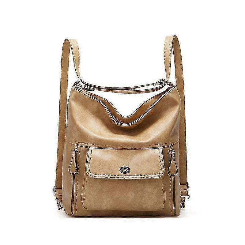 Retro PU Women's Large Capacity Multi-pocket Three-use Handheld Shoulder Bag