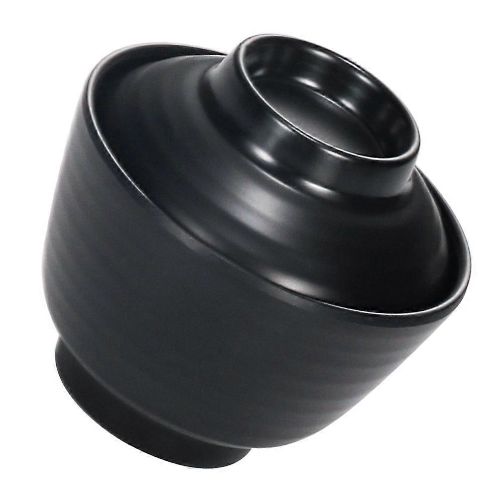 Black Japanese Style Soup Bowl with Lid for Kitchen Use Fall Resistant and Easy to Clean 12 oz