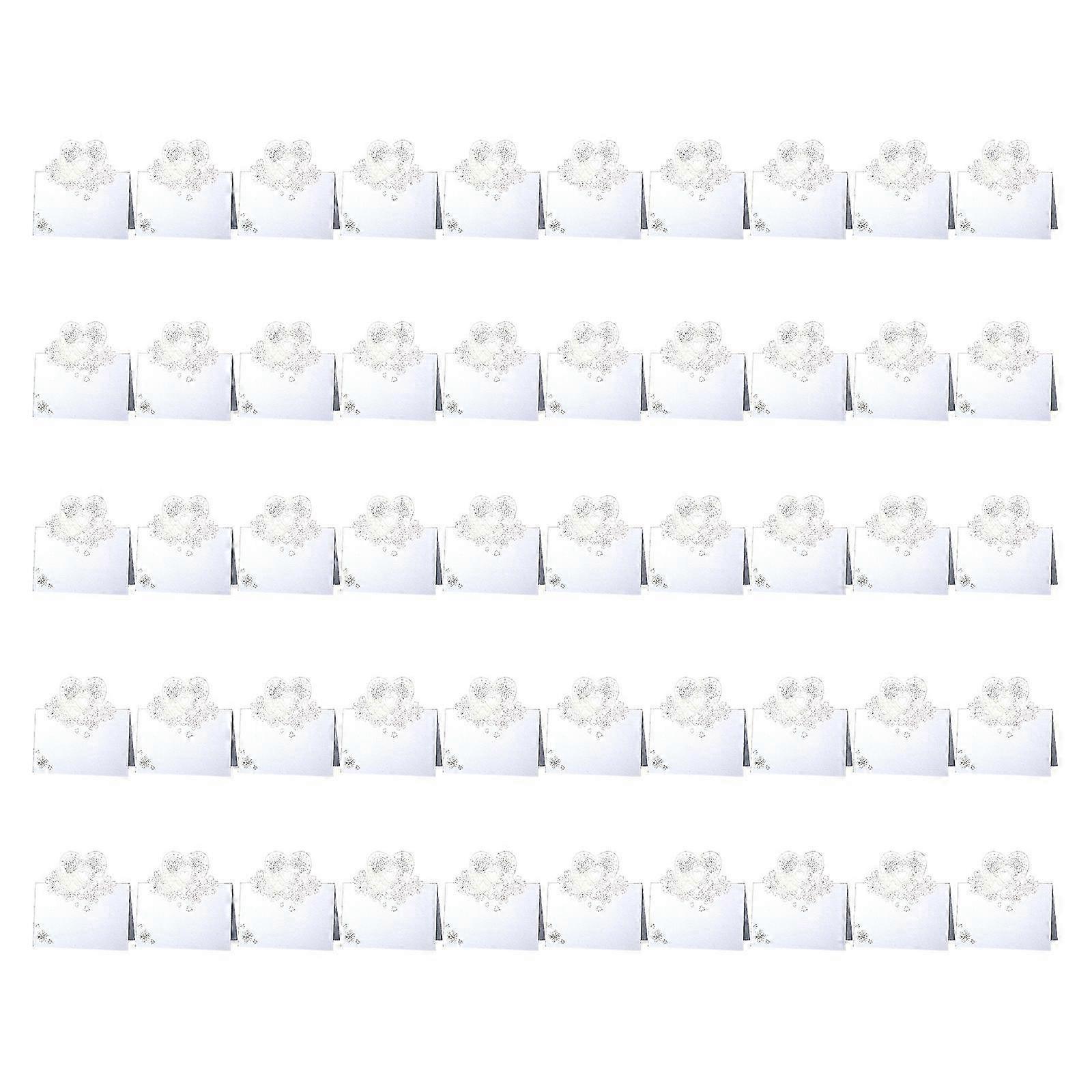2025 50Pieces Heart Shape Table Setting Number Cards Wedding Table Name Cards For Table Setting Wedding Christmas Banquets White