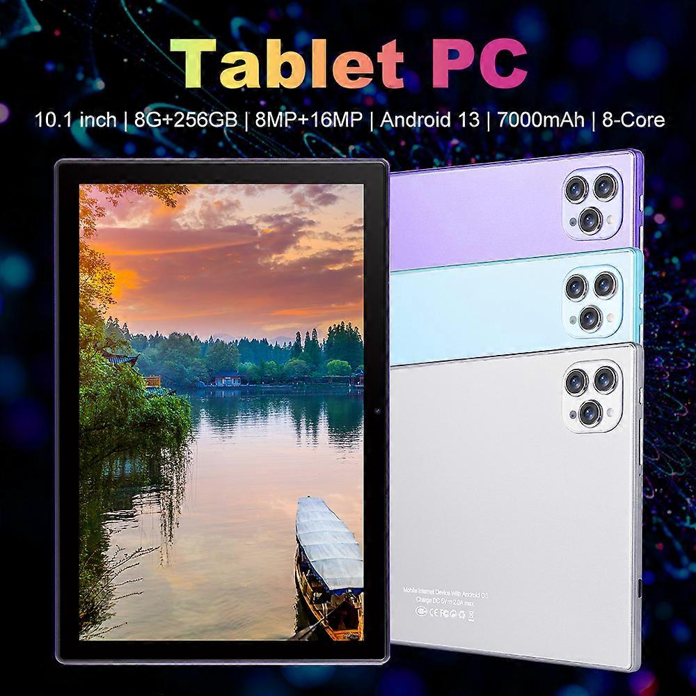 10.1" Android 13 Tablet 8GB RAM 256GB ROM Blue/Purple/Gray
