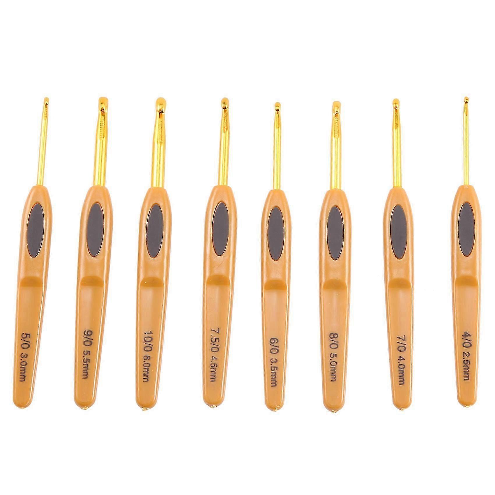 8st handgjorda virkade krok set stygn syverktyg hem stickor aluminiumlegering diy portab