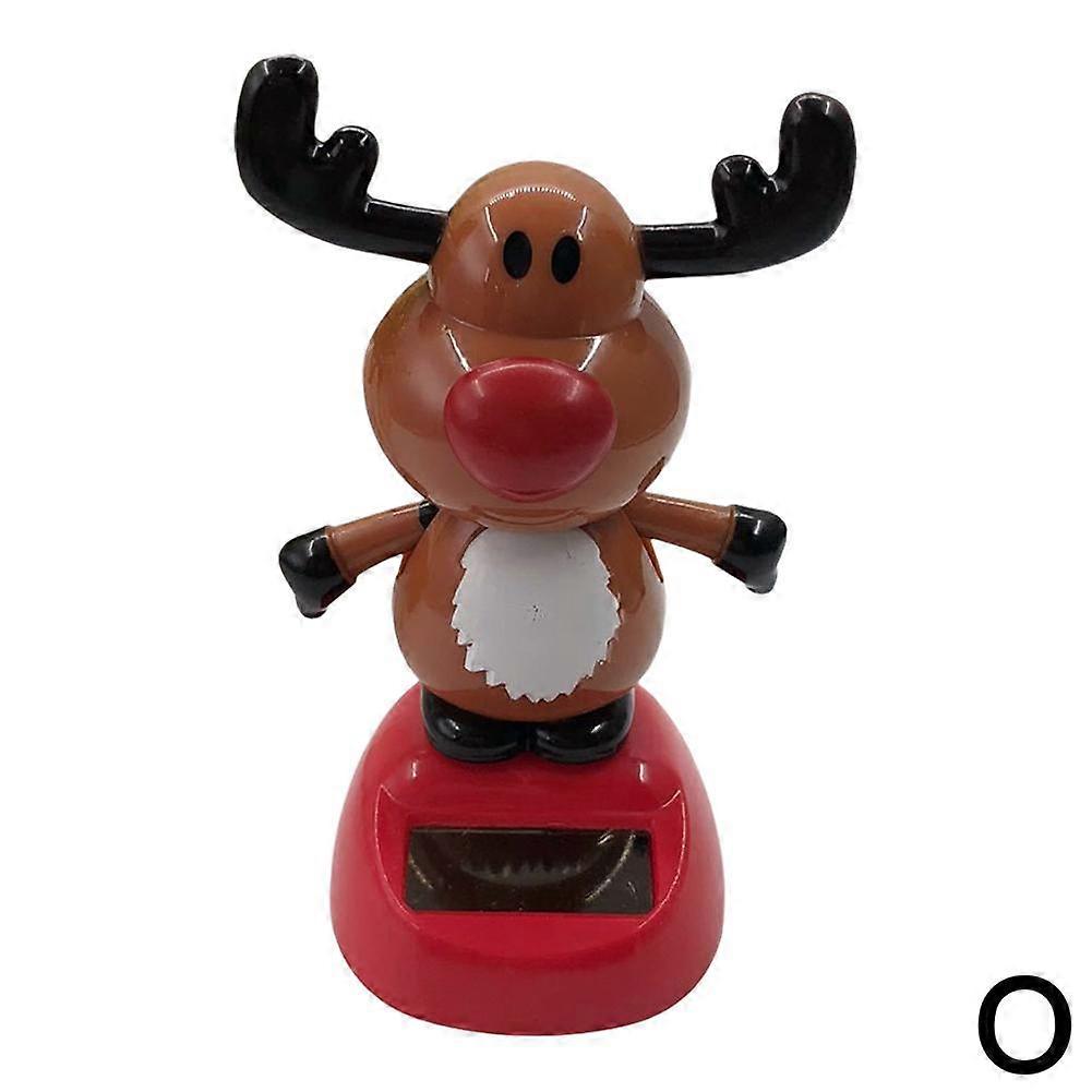 Deer(O)$Creative solar powered rocking doll shaking head gift car ornaments cartoon gift children cross-border