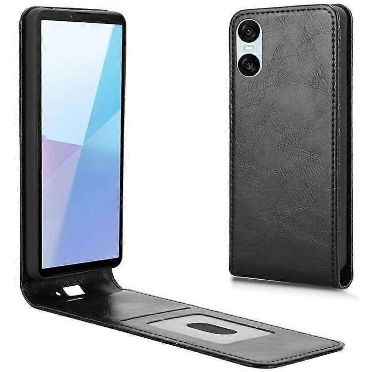 תואם עבור Sony Xperia 10 VI מקרה עם חריץ כרטיס מגנטי אנכי נסגר עור טלפון כיסוי