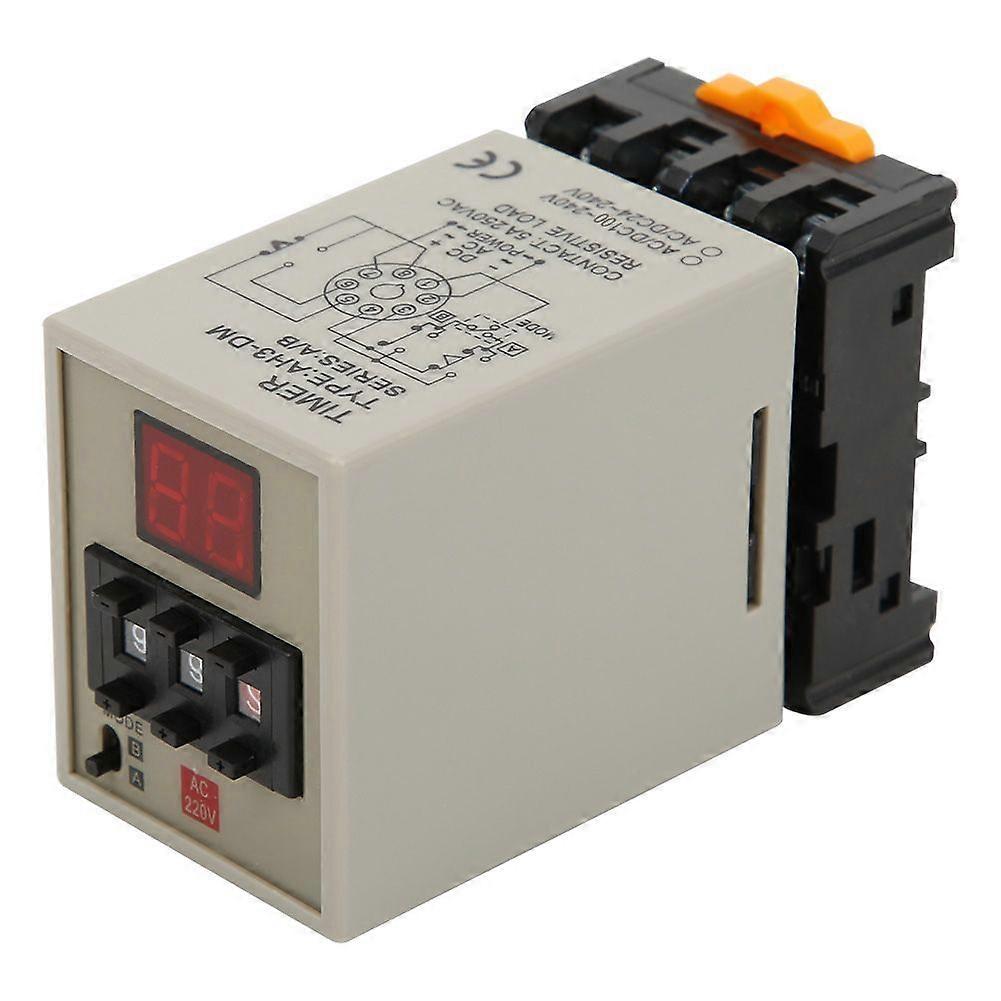 High quality  AH3-DM with base digital display time relay AC220V A, B dual mode