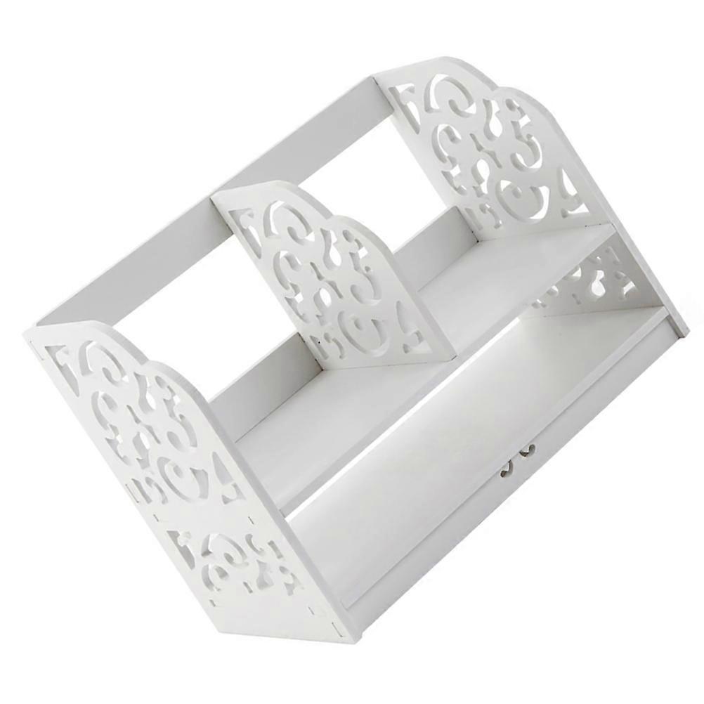 Desktop Shelf Organizer Storage Rack for Home Use with White Composite Material Holder
