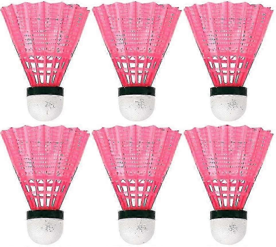 6 kpl kestävät muoviset sulkapalloharjoituspallot ulkoiluun - vaaleanpunainen