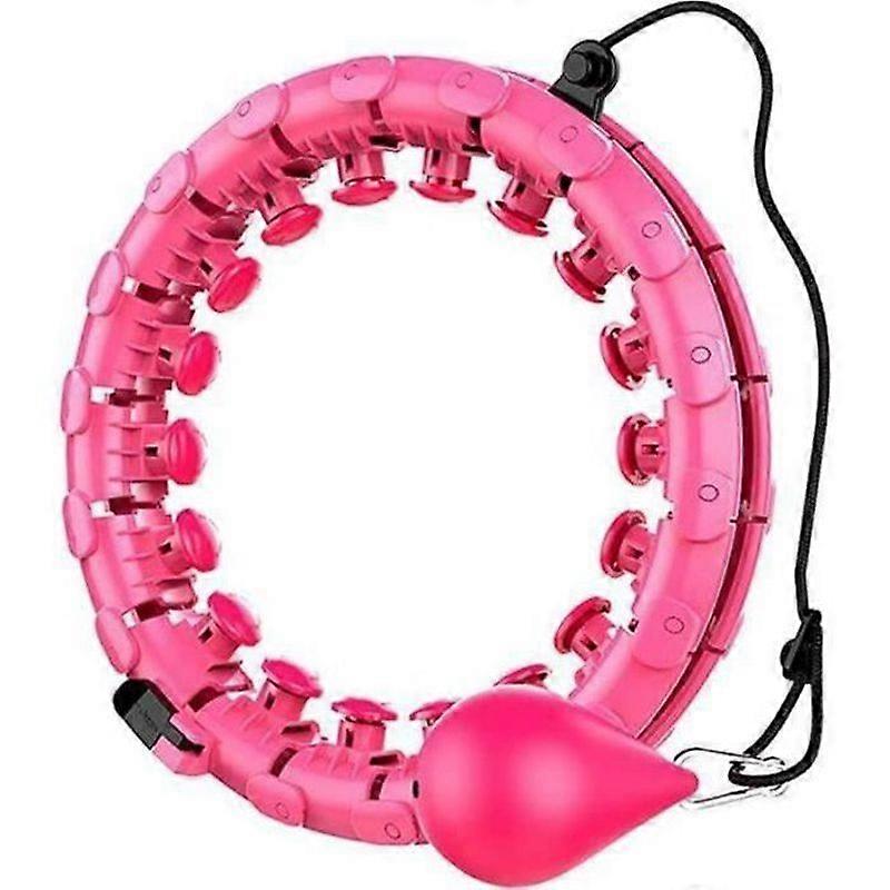 Hula Hoops Fitness Adjustable and Detachable Fitness Hoop Suitable for FitnessGymnasticsActivities 24 Knots Fitness PINK