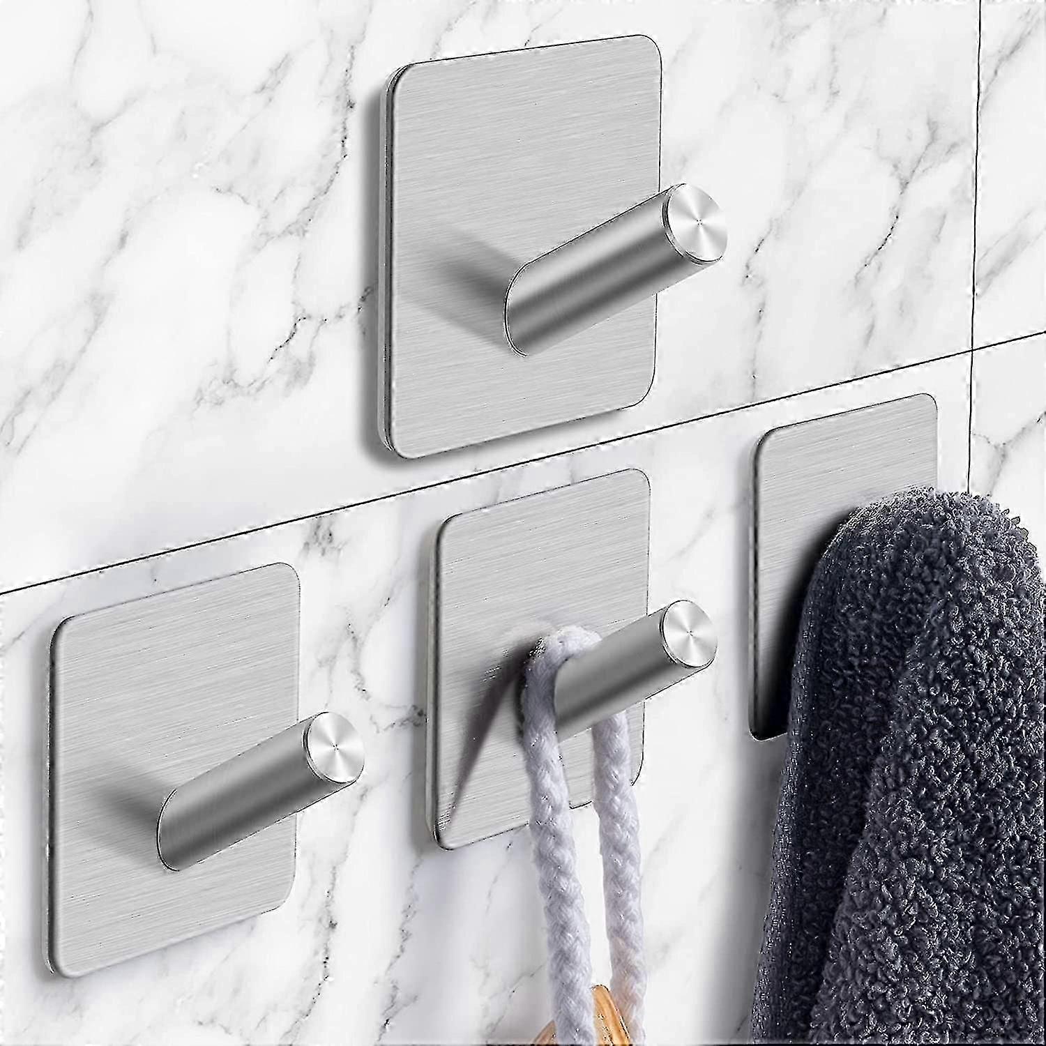 4-pack Adhesive Wall Hooks For Bathroom
