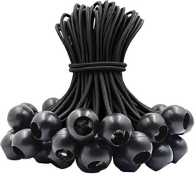 50 Bungee Balls with Cords - Elastic Cord - Party Tent Elastic with Ball - for Tarpaulins, Tents, Camping, Cargo, Flags, Shelters, Gazebos,