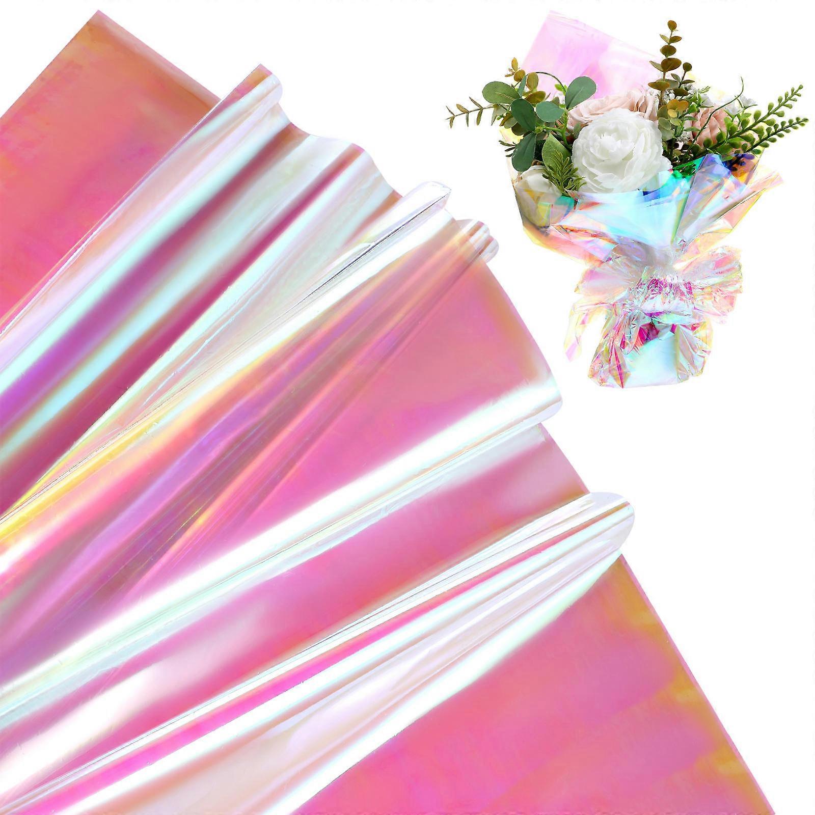 Iridescent Cellophane Wrapping Paper 40 Sheets for Flower Bouquets, Crafts, DIY Projects and Floral Arrangements