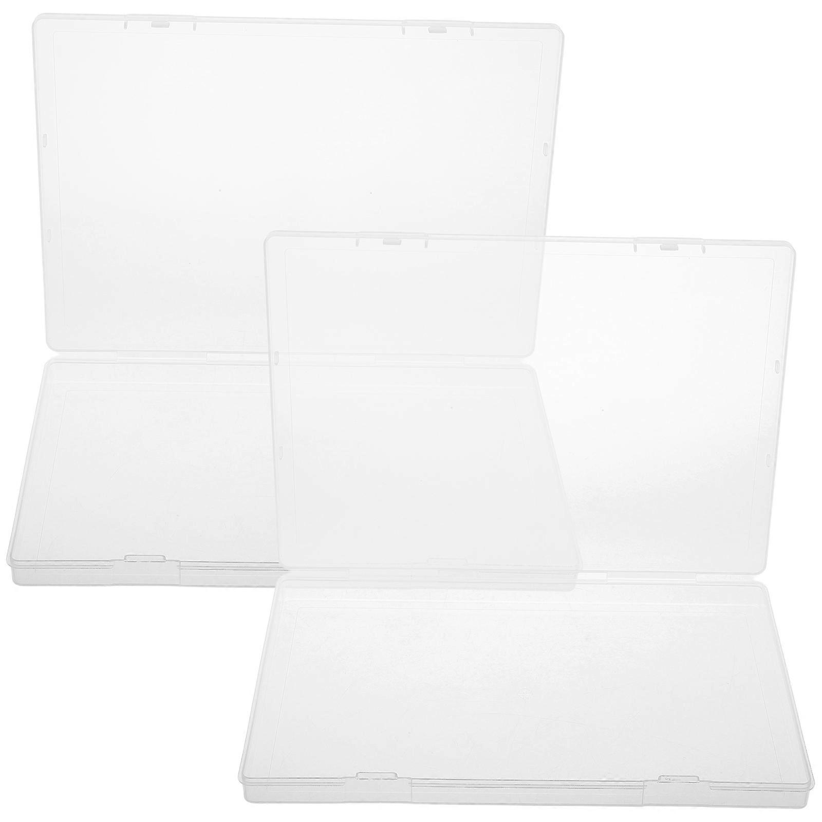 Transparent Plastic Certificate Organizer Box 2 Pack Storage Container for Documents, Photos, Certificates Ideal for Home, School, Office Use