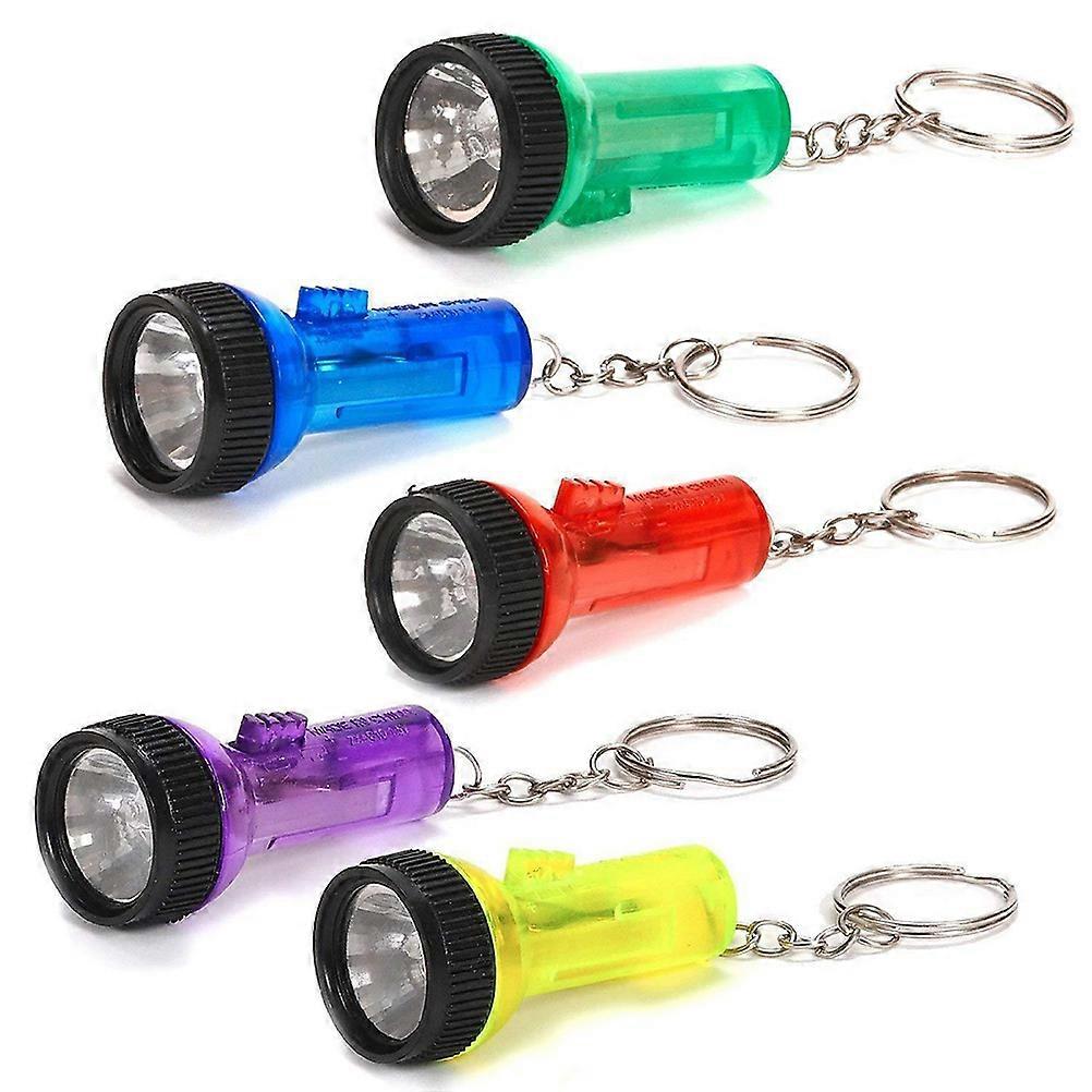 24pcs Mini LED Keychain Flashlight, Pocket Torch for Car Keys, Bags, Camping, Mixed Color Keyring Lights for Emergency, Hiking