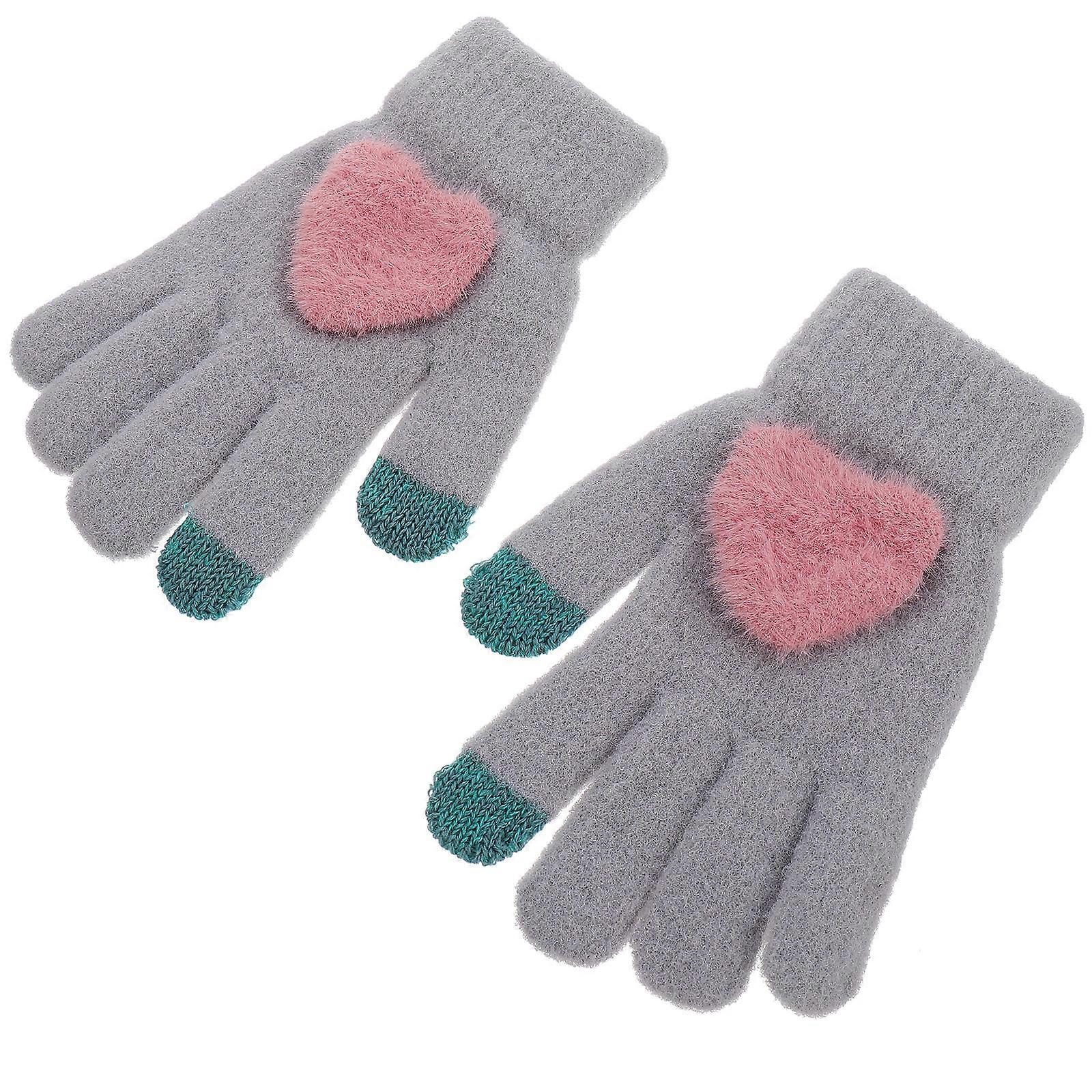 Thermal Knitted Gloves Winter Outdoors Warmth Touchscreen Compatible 1Pair