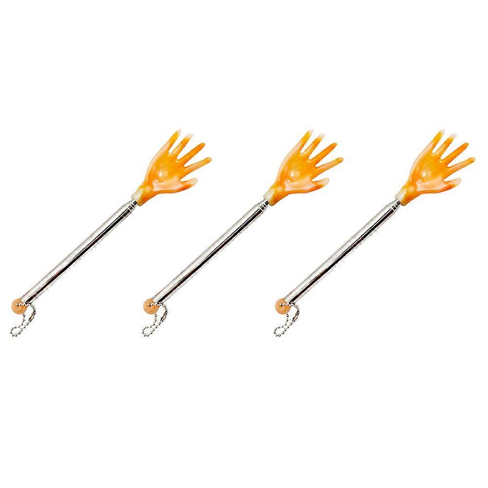Yellow Telescoping Back Scratchers for Home Use with Instant Itch Relief and Long Reach 3 Pcs