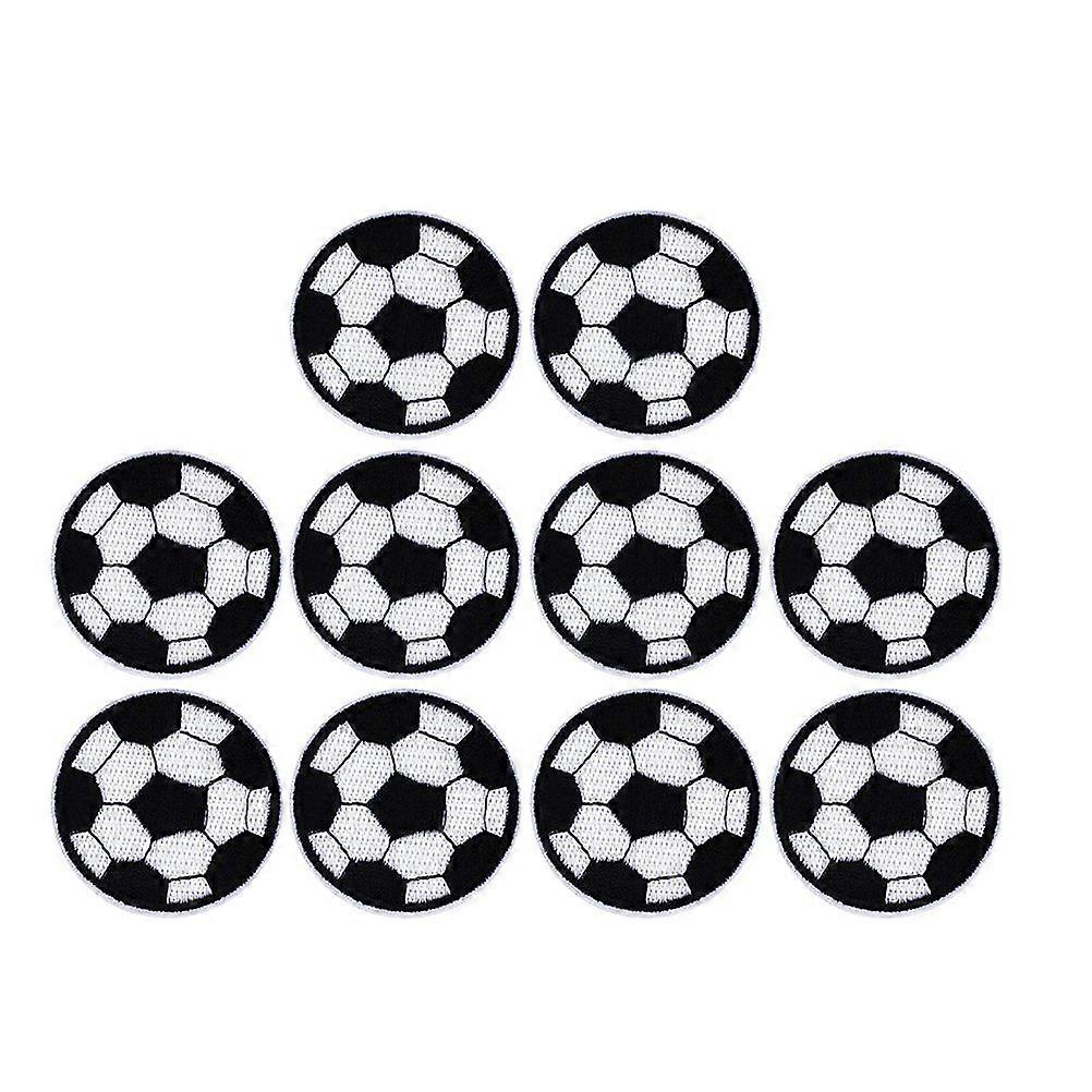 10pcs Fabric Soccer Patches Embroidery Cloth Patches Garment Patches (5cm)