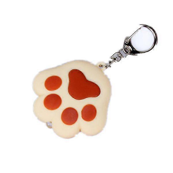 LED Light Sound Cat Claw Key Chain (Beige)