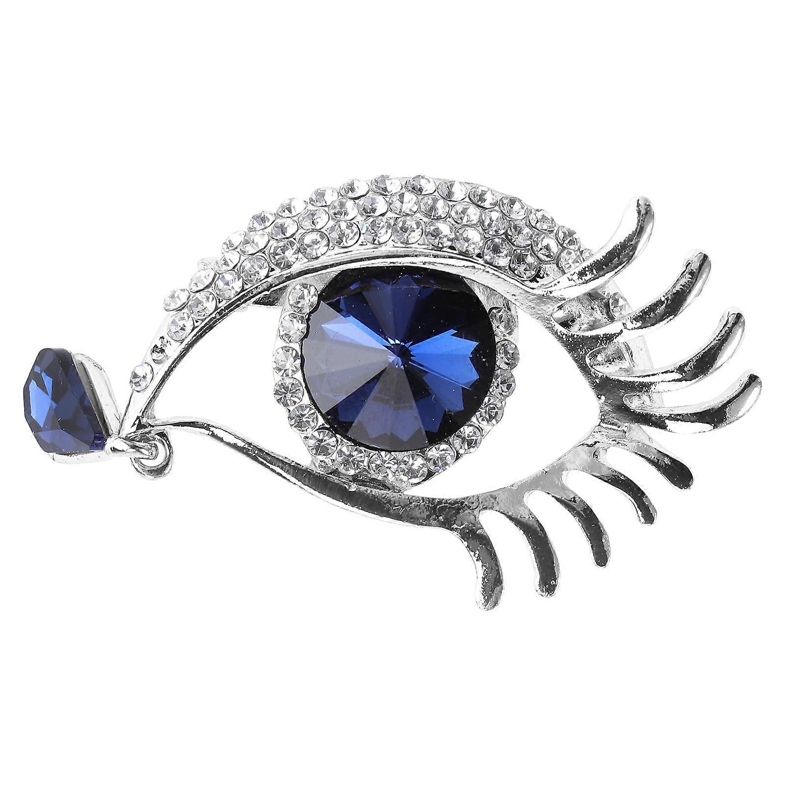 Eye Modeling Brooch with Rhinestone Decor for Clothes 1Pcs