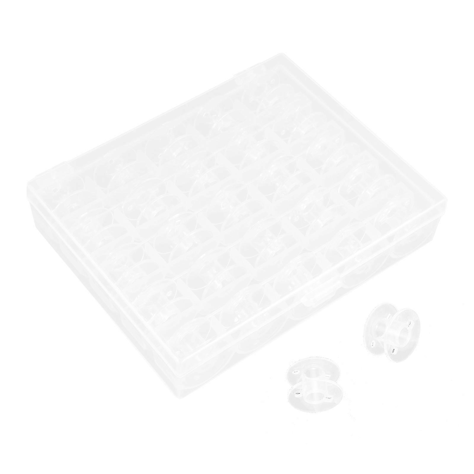Plastic Sewing Machine Bobbins Transparent Storage Case 25 Compartments Box Easy to Use Spools for Home Sewing Projects 1 Set