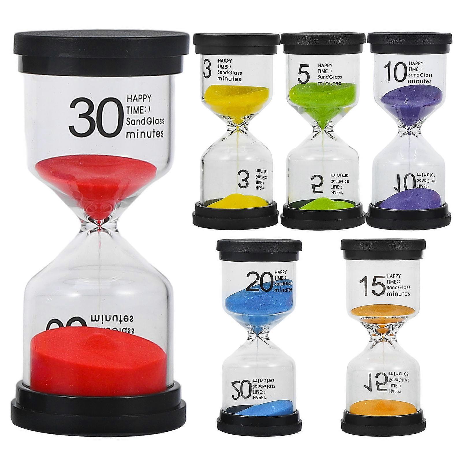 6pcs Multi Use Sand Timer Hourglass Clocks for Games, Home, Office Decor – Creative Decorative Timers for Precise Timing in Various Activities
