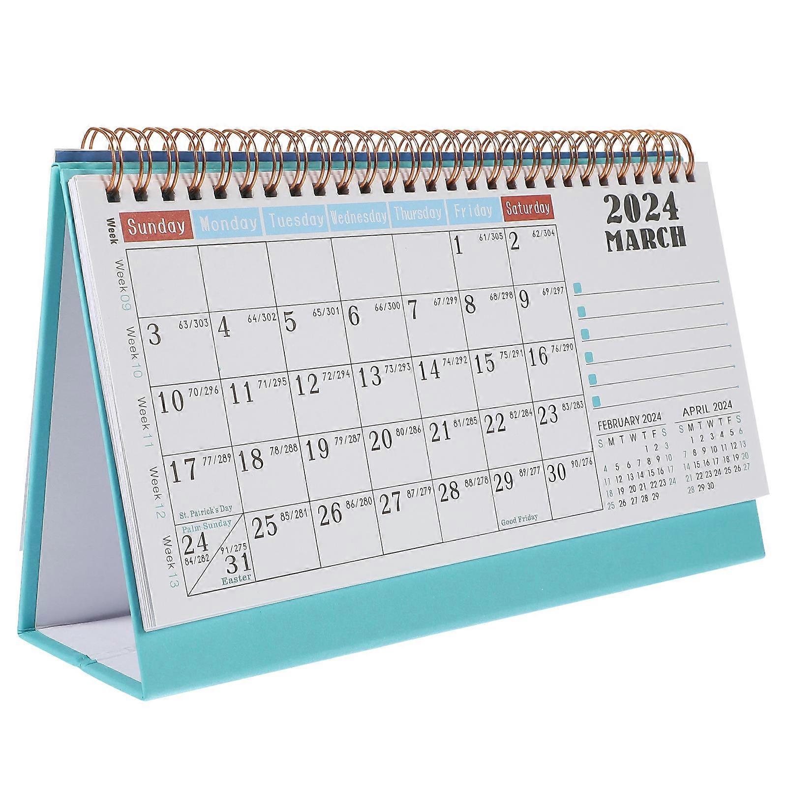 Desk Calendar Schedule Planning Home Office Desk Modern Styling Multi 25X15CM 1Pack