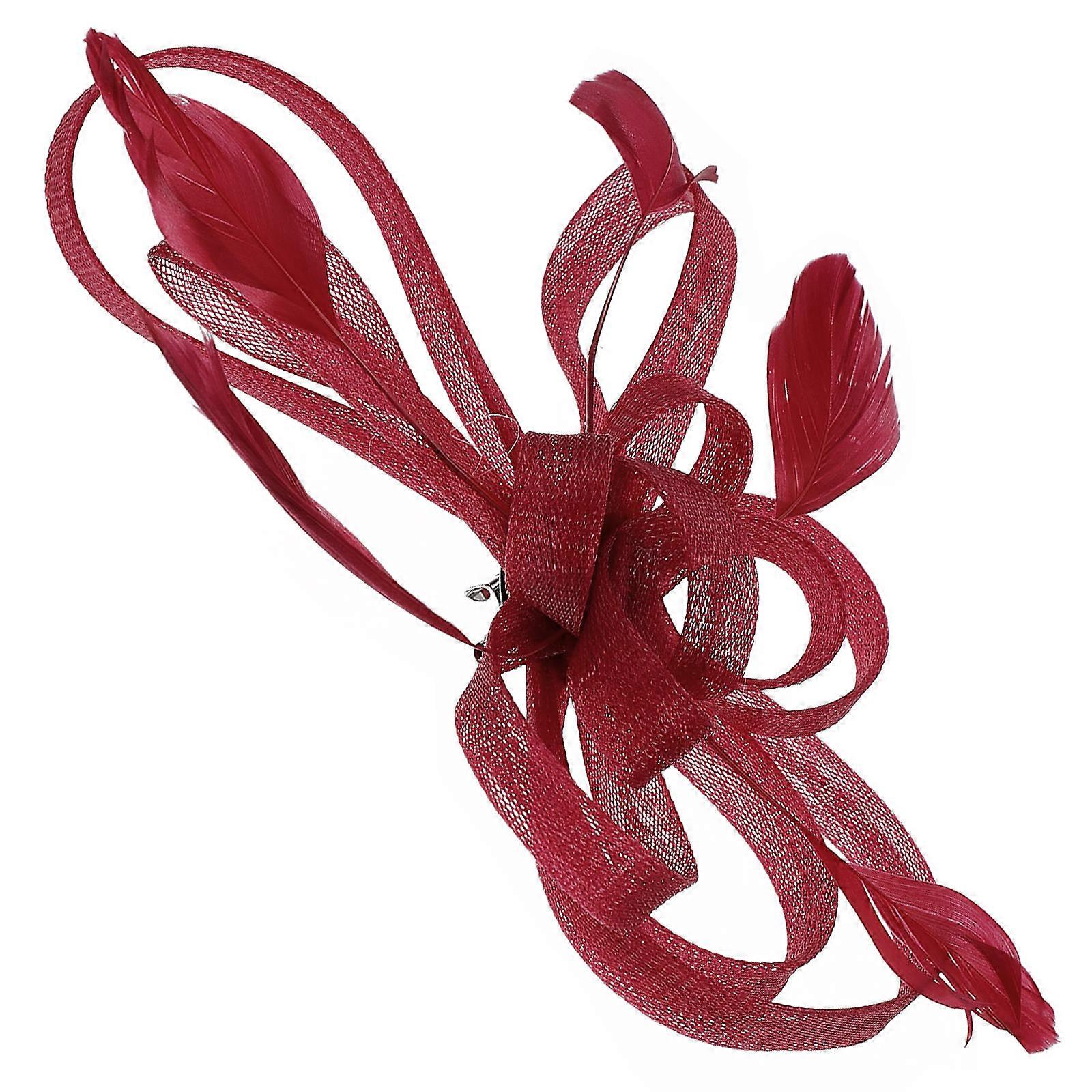 Bridal Barrettes Red Wine Color Formal Occasions Accessory 18.00X15.00X4.50cm Mesh Material 1Pack