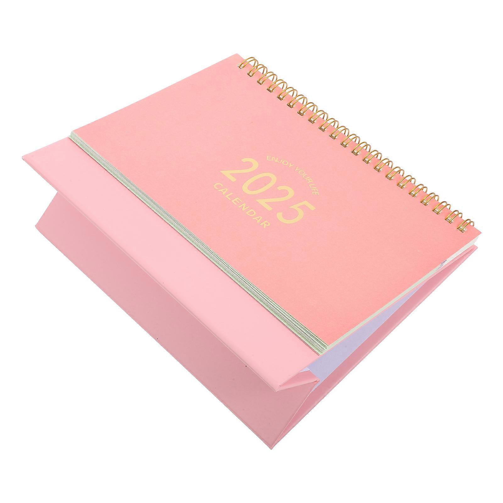 Standing Desk Calendar Pink 19.00X17.30X8.00CM Countdown Recording Memo Binding 1Set
