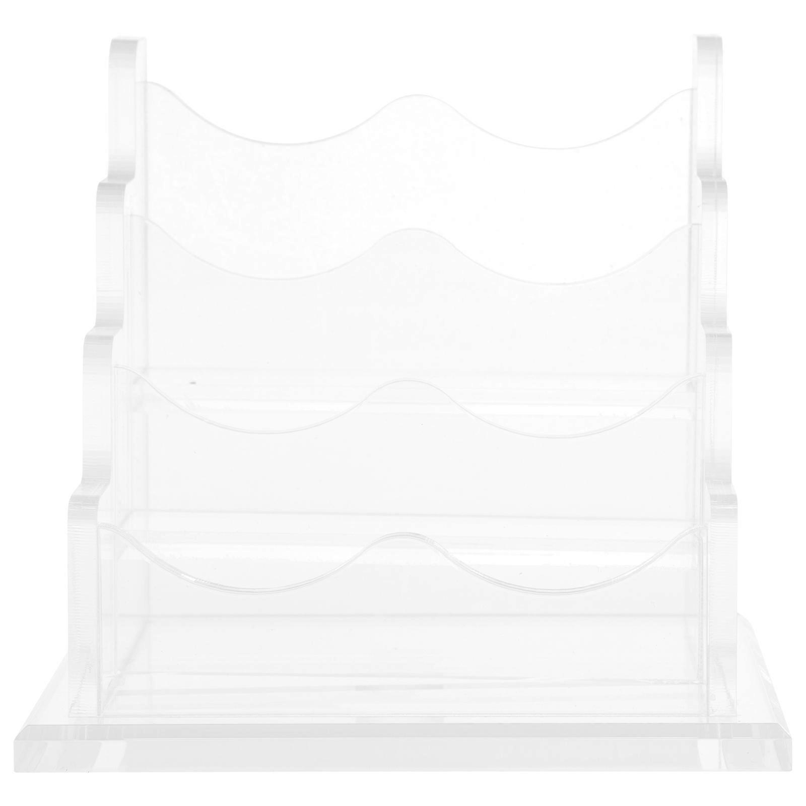 Acrylic Card Holder for Storage Transparent Large Capacity Desk Organizer with Vertical Tilt Design