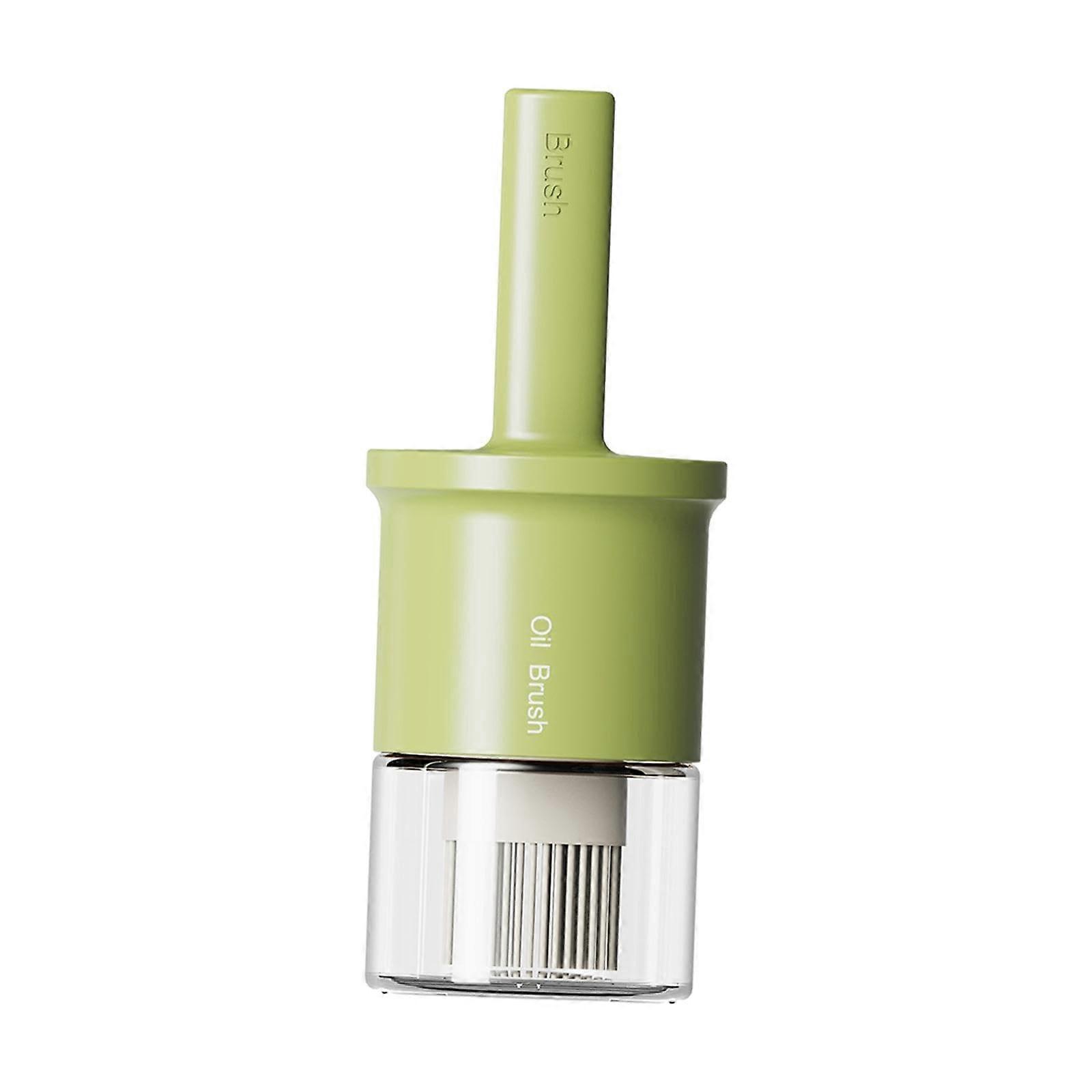 Oil Bottle Brush with Measuring Container, Portable for Cooking and Baking, Ideal for BBQ and Grilling, Green Kitchen Tool