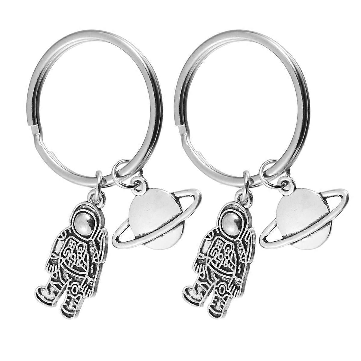 Pendant Keychain Cool Keyrings Astronaut Keychain Accessory Hanging Accessory 3 x 3 x 0.2cm 2Pack