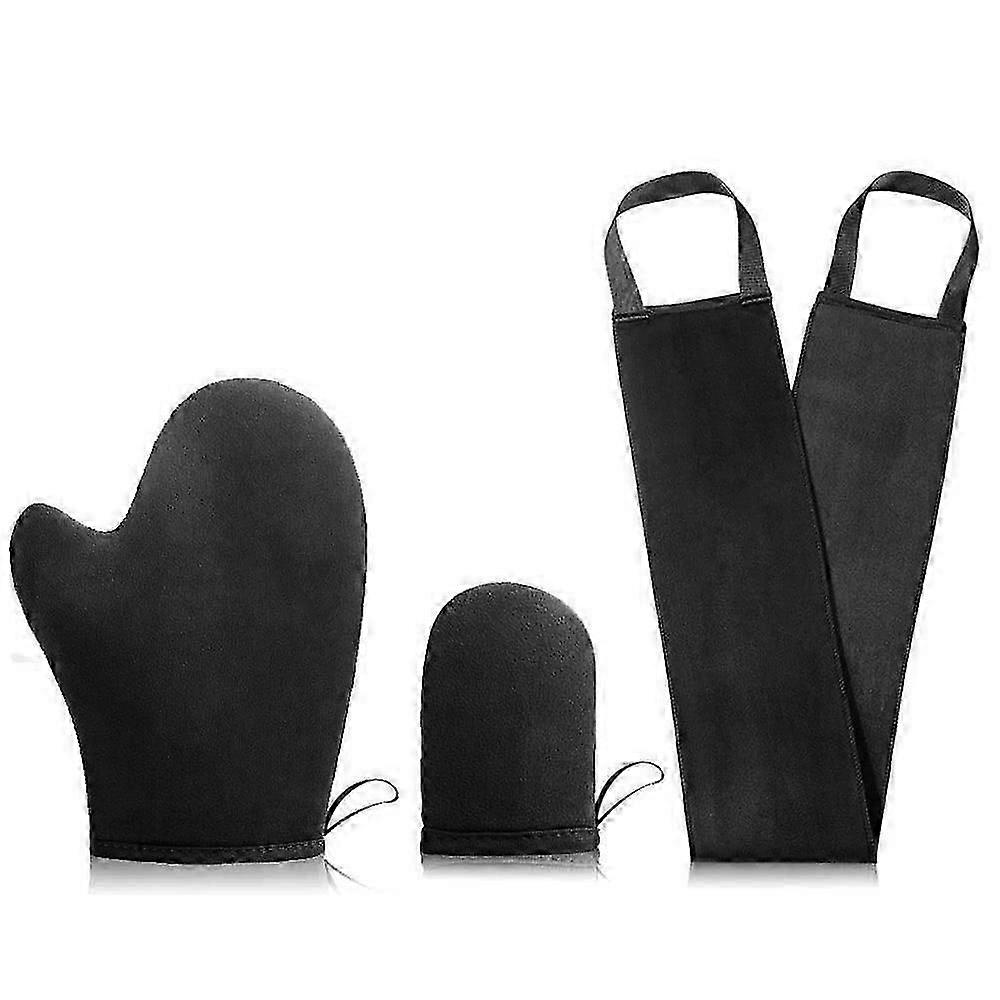 Self Tanning Mitt Applicator Kit, with Self Tanner Mitt, Self Tan Lotion Back Applicator, Exfoliating Glove and Finger Mini Tanning Mitt, Tan Mitt for