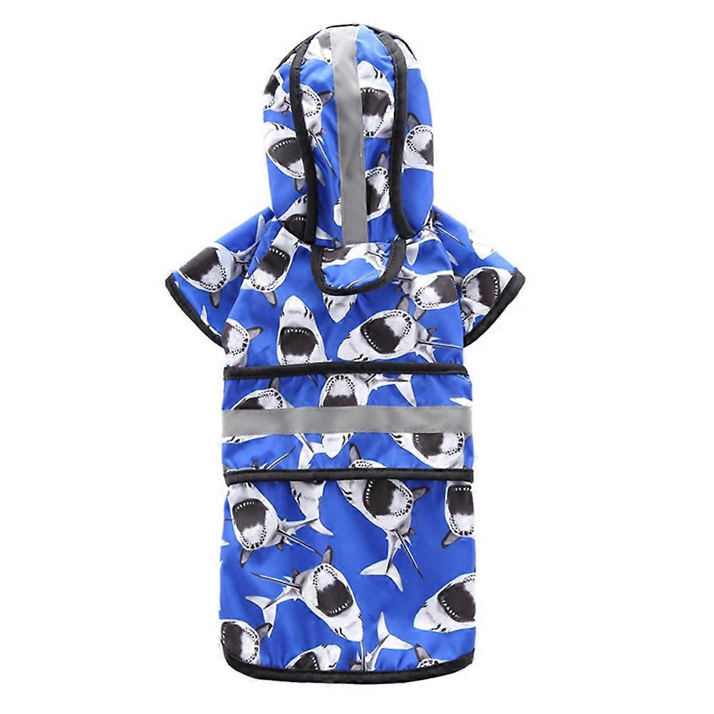 Puppy Poncho Reflective Pet Raincoat Dog Waterproof Clothes Blue Xs Compact Foldable 1Set