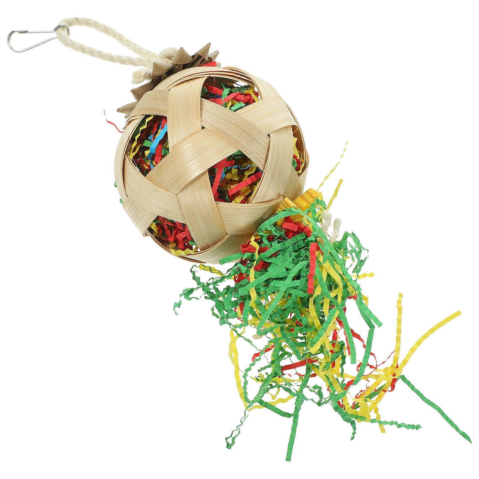Bird Chew Toy Parrot Shredding Toy Pet Bird Cage Accessory Multi-Color 28x10x10cm Chewing 1Set