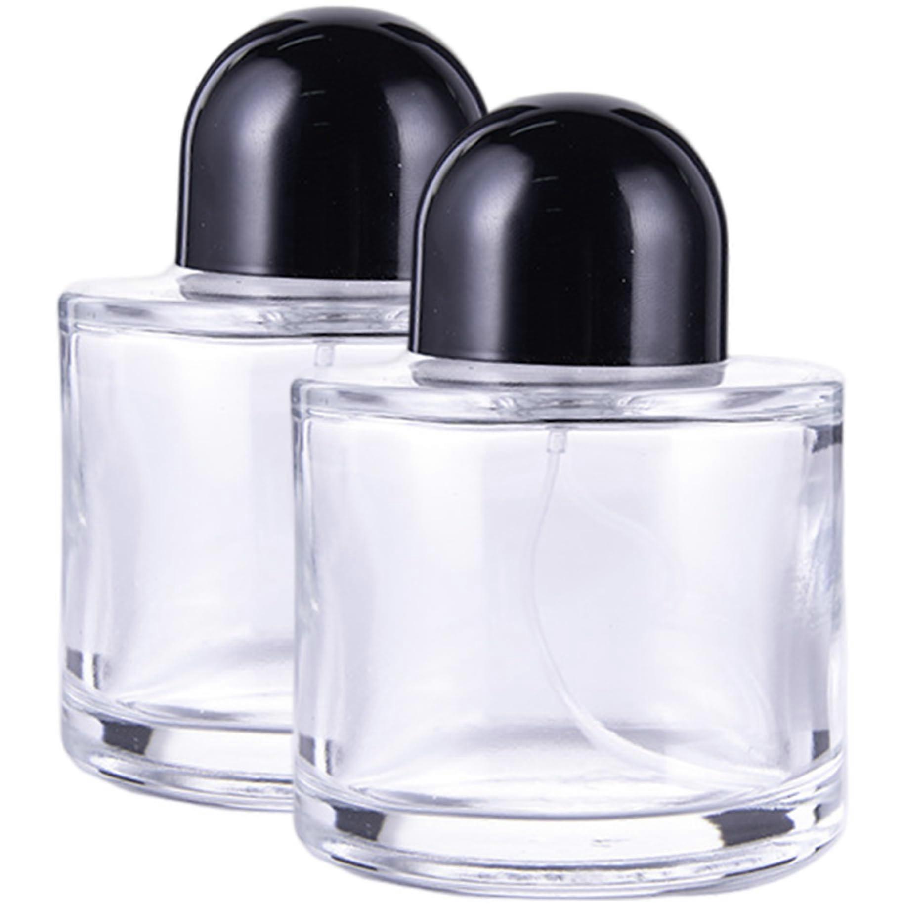 Refillable Perfume Bottle Set of 2 Empty Glass Fragrance Bottles 100ml with Spray Atomizer for Travel and Essential Oils