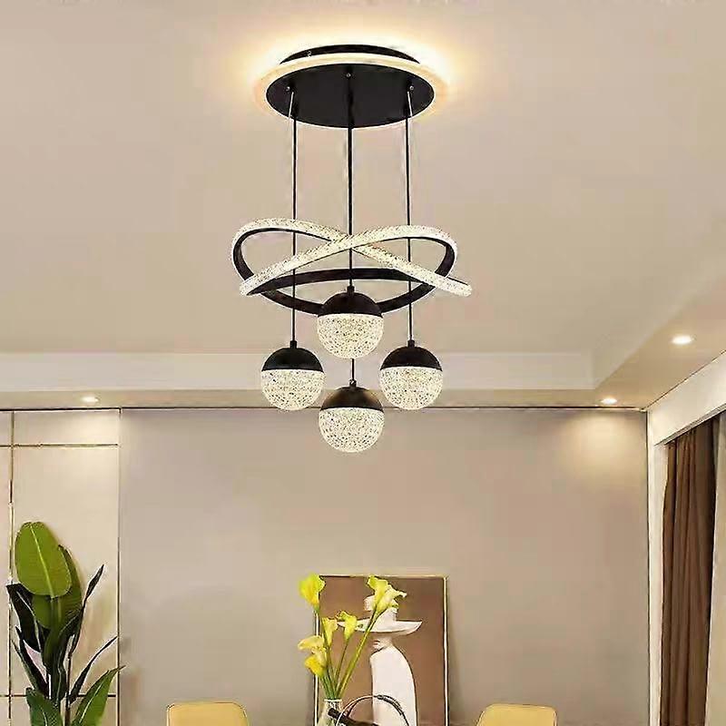Modern LED Pendant Light Dimmable with Chandelier Acrylic 4 Ball Lampshade