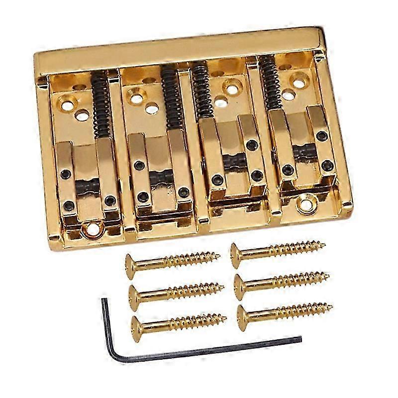 A Set of Gold 4 Strings Bass Bridge Guitar Strings Bridge Guitar Accessories Parts Musical Instrume
