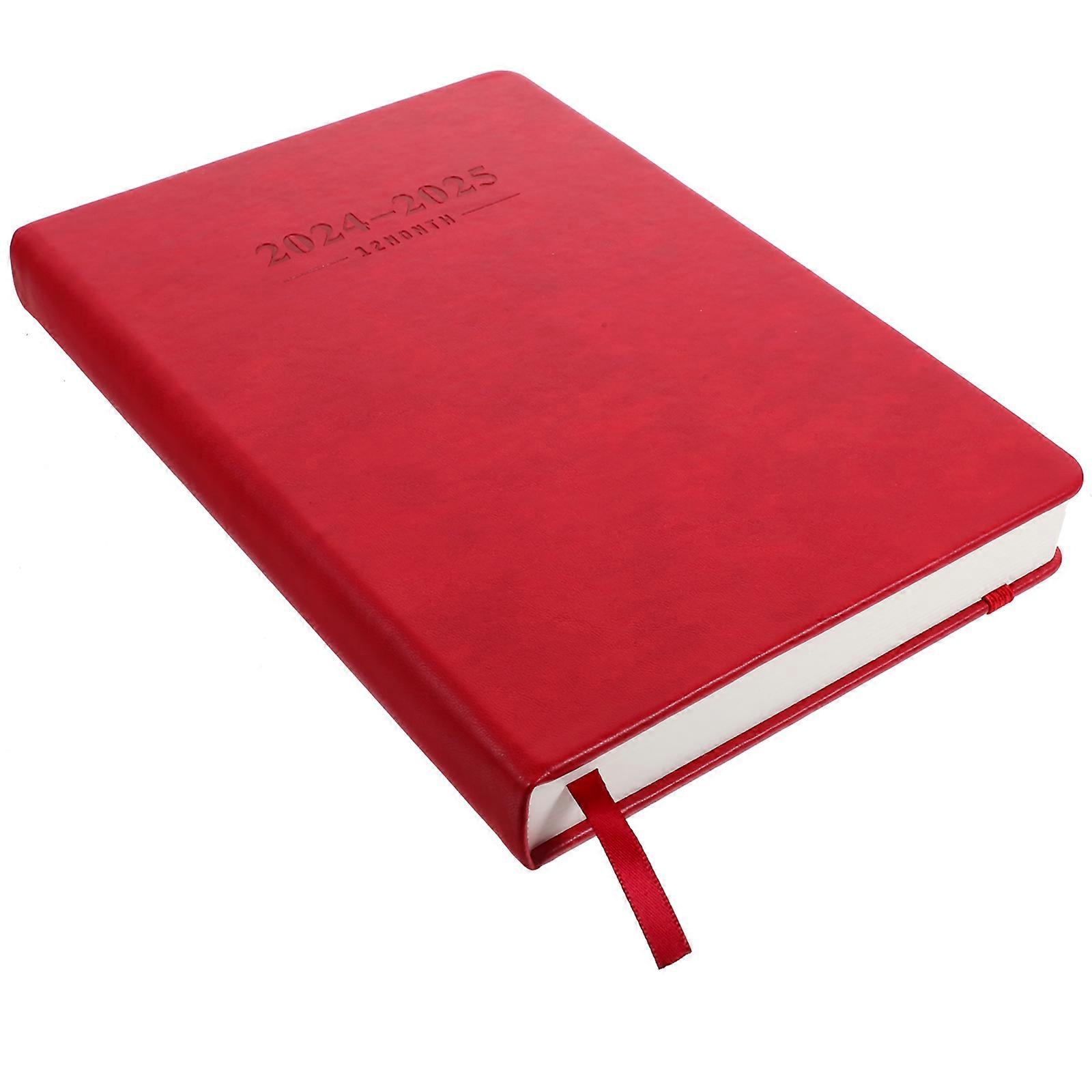 Agenda Notebook For Work Office Schedule Notepad Daily Planner Agenda Notebook Travel Journaling Notebook Red Rectangular 1Pcs