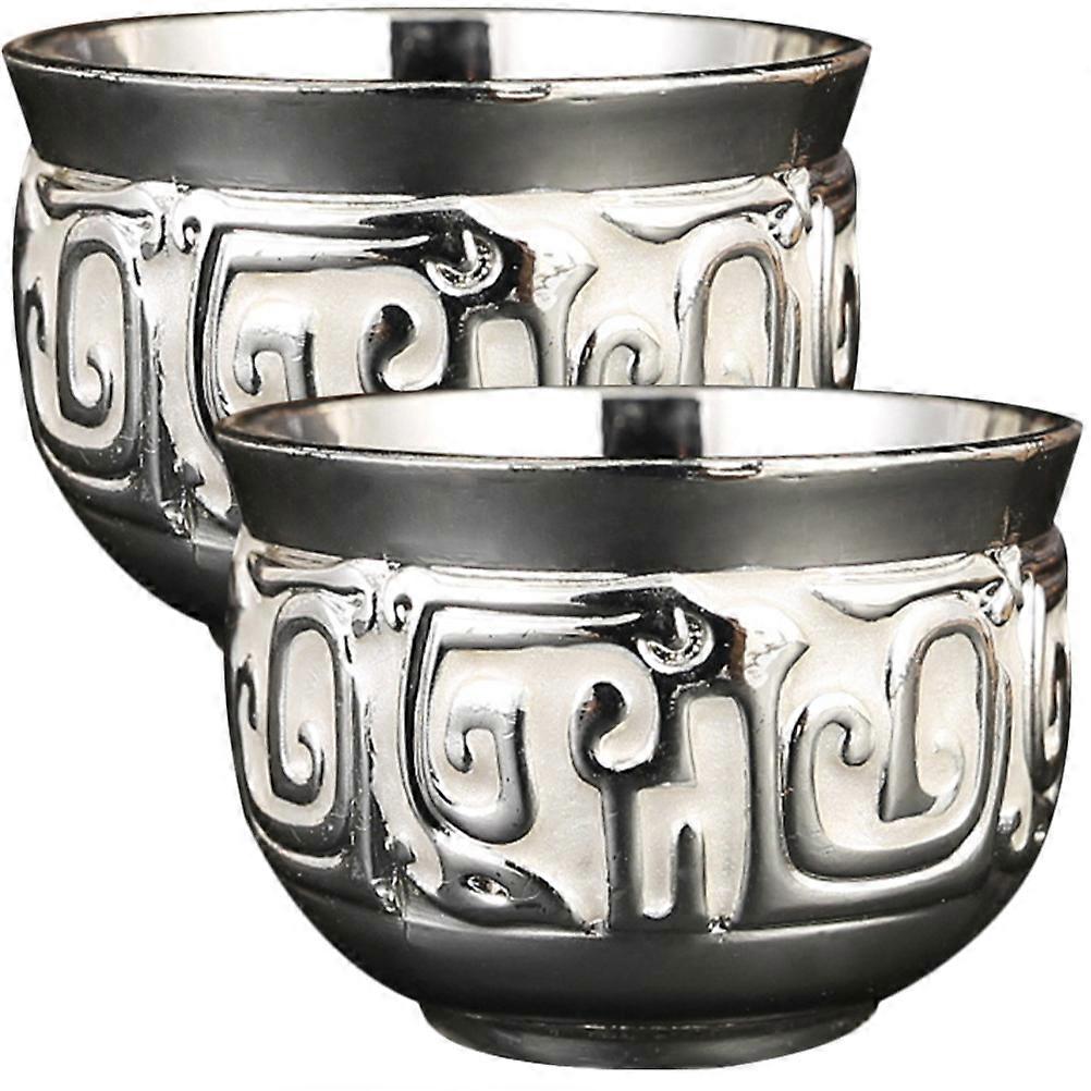 Metal Cups For Drinking Small Cup Stackable Design Daily Use Couples 2Pcs
