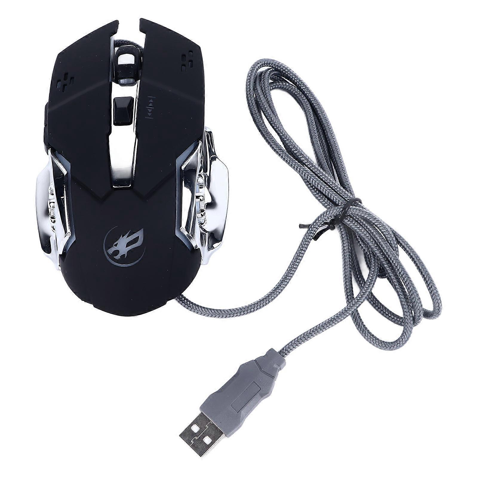Black wired mouse, high sensitivity, ergonomic design, quiet and stable, for computer and gaming devices