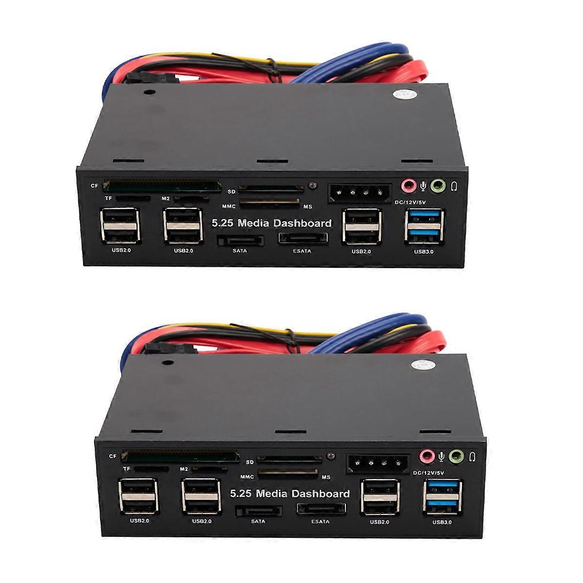 5.25 Inch Usb 3.0 Front Panel Pc Usb 3.0/2.0 Hub E-Sata Card Reader