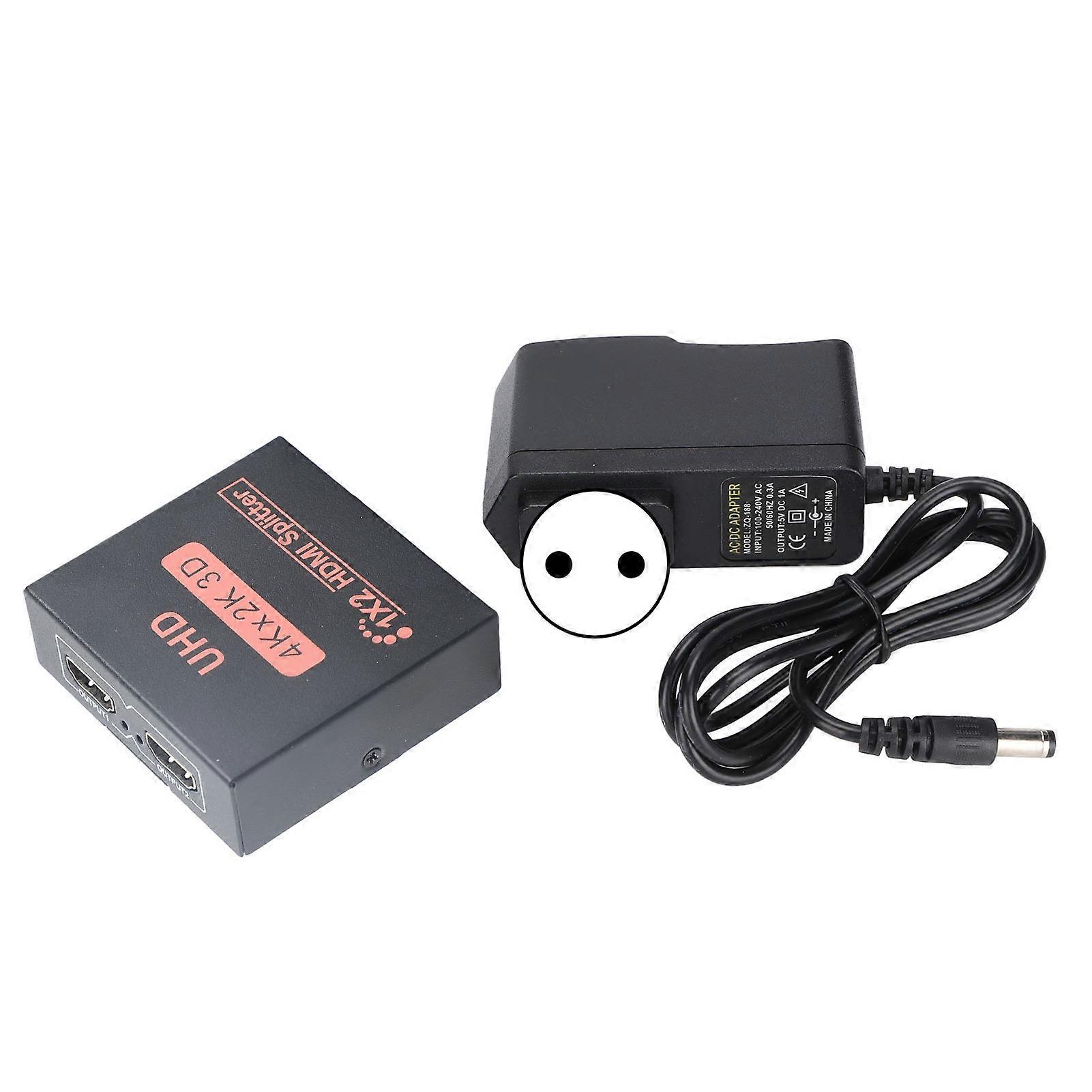 1 in 2 out HD Multimedia Interface Splitter, HD Multimedia Interface Extender for Monitors, LCD TVs, Computers, 100-240 VEU Socket