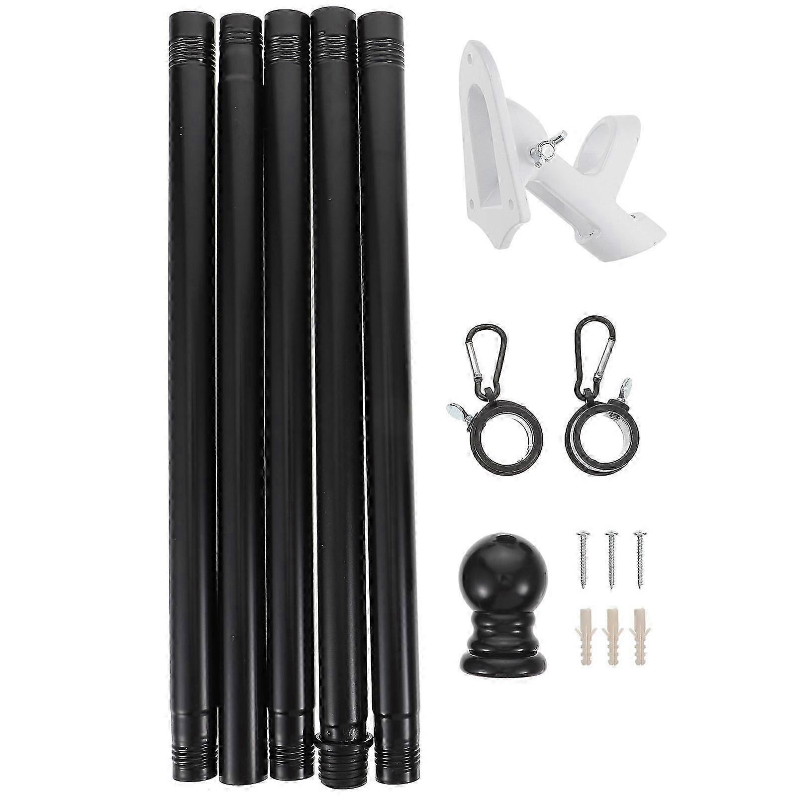 1 Set Flag Pole with Bracket Professional Outdoor Flagpole Kit