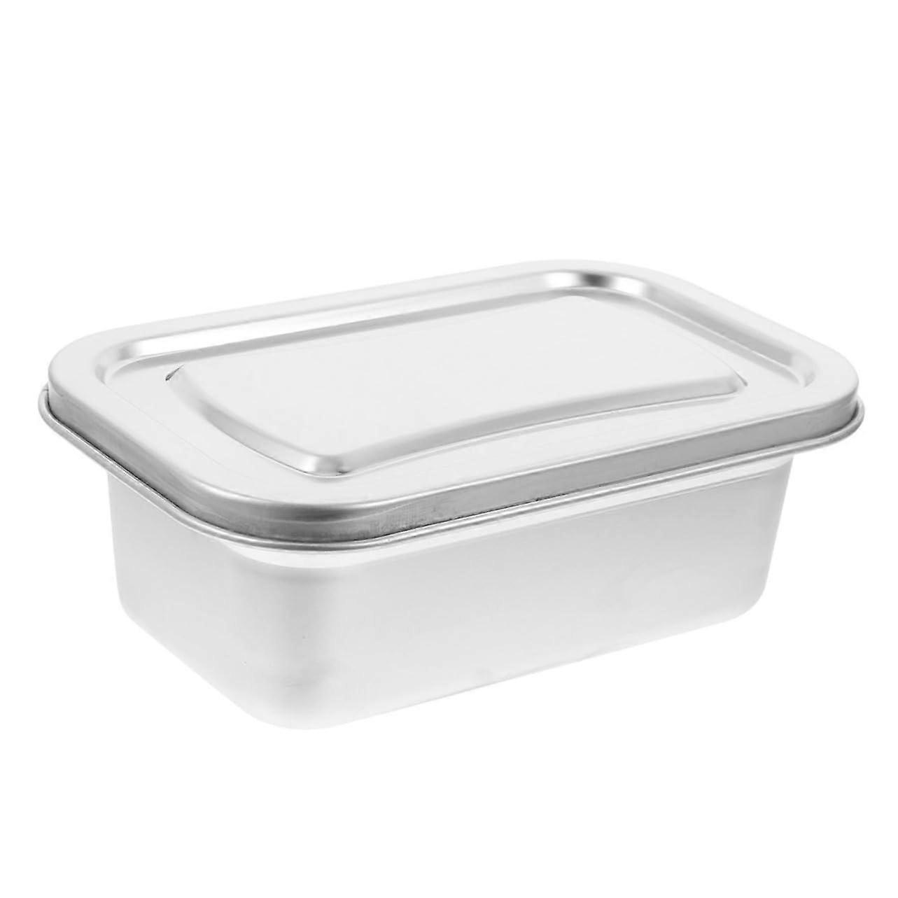 Stainless Steel Insulated Ice Cream Box Leakproof with Reusable Ice Cream Container for Home Storage Salad Container for Outdoor Camping Silver 304