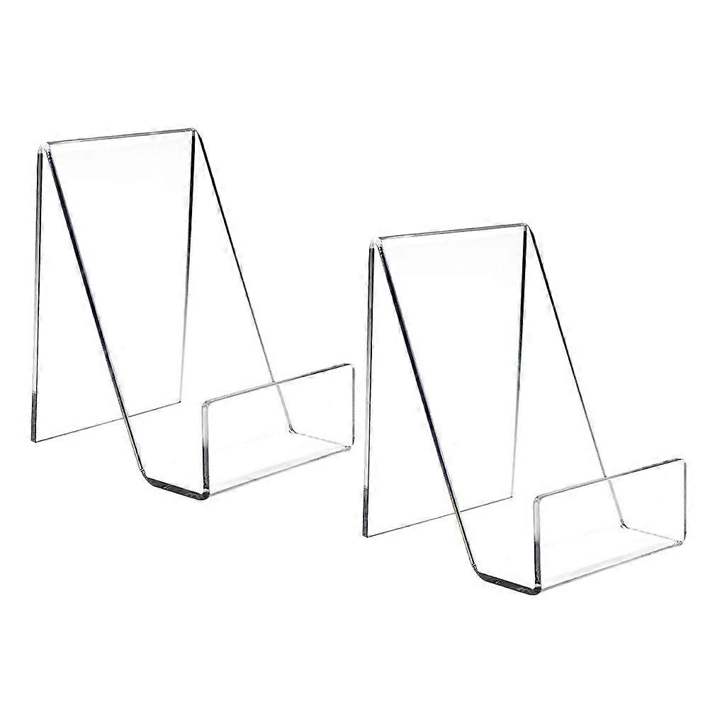 Acrylic Book Easel Storage Rack Home Decor Simple Design Transparent 2Pcs