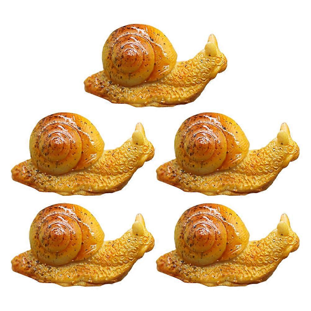 Garden Decoration Snail Figurine Miniature Snail Figurine Indoor Decor Compact Simple and Classic Design Brown 2.6X1.4X1.2CM Resin 5Pcs