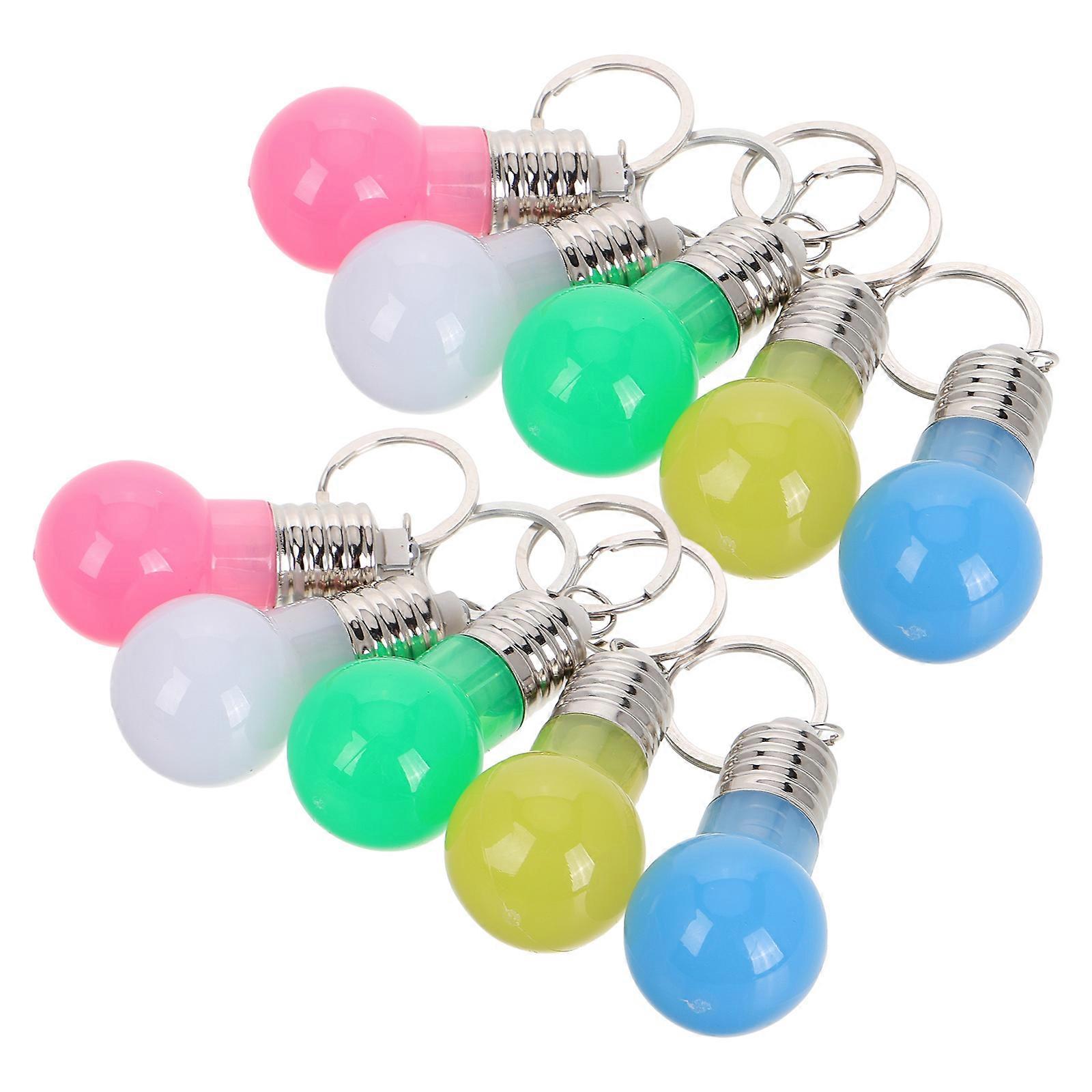 Led Keychain Flash Light Mini Led Bulb Keyrings Pendant Wallet Attachment Assorted Color 5.50X3.00X3.00CM Light Emitting 21Pcs