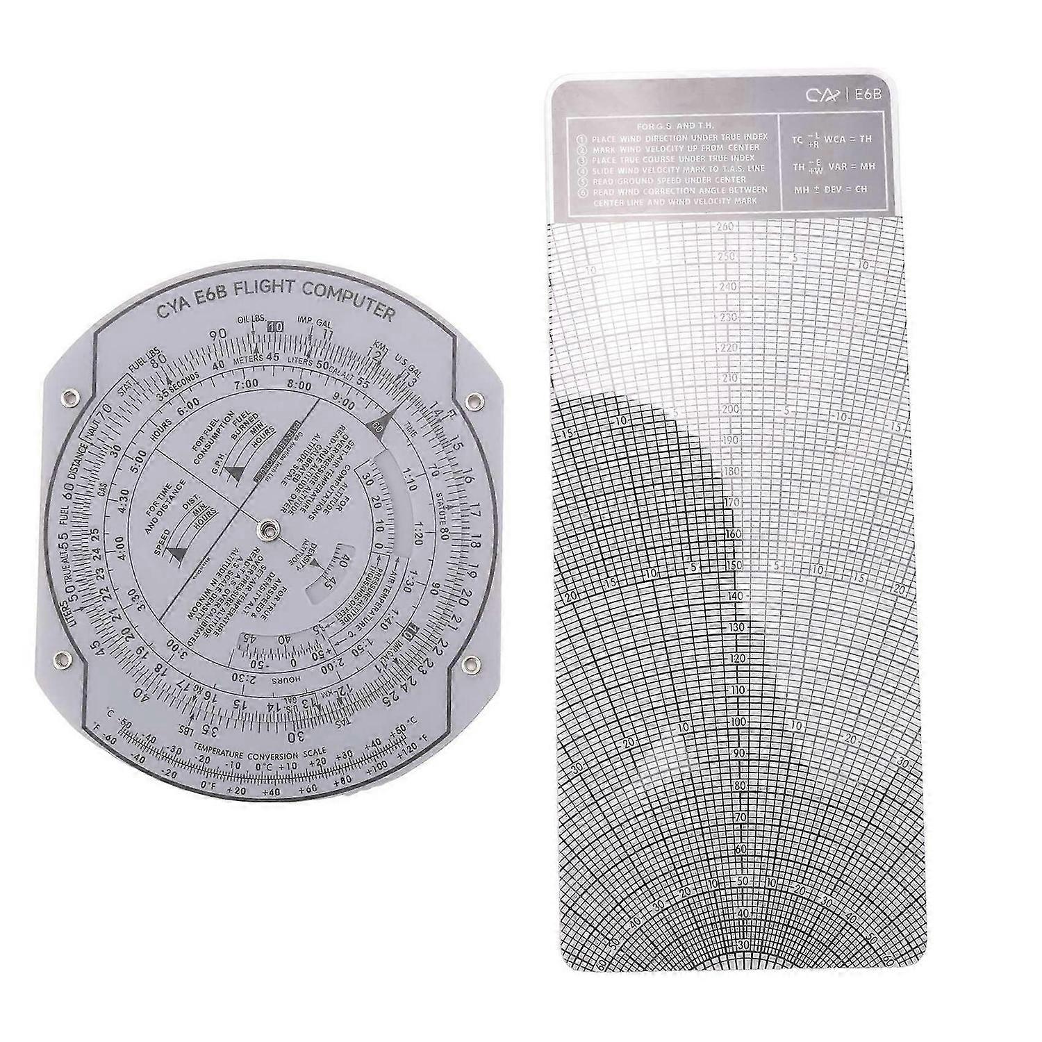 E6B Plastic Flight Computer, Patented Aviation Pilot Flight Computer Calculator Standard Flight Trai