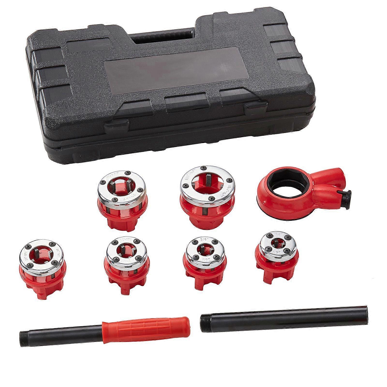 Ratchet Pipe Threader Kit, 1/4" NPT - 1-1/4" NPT, for Galvanized Aluminum Iron Copper Pipes