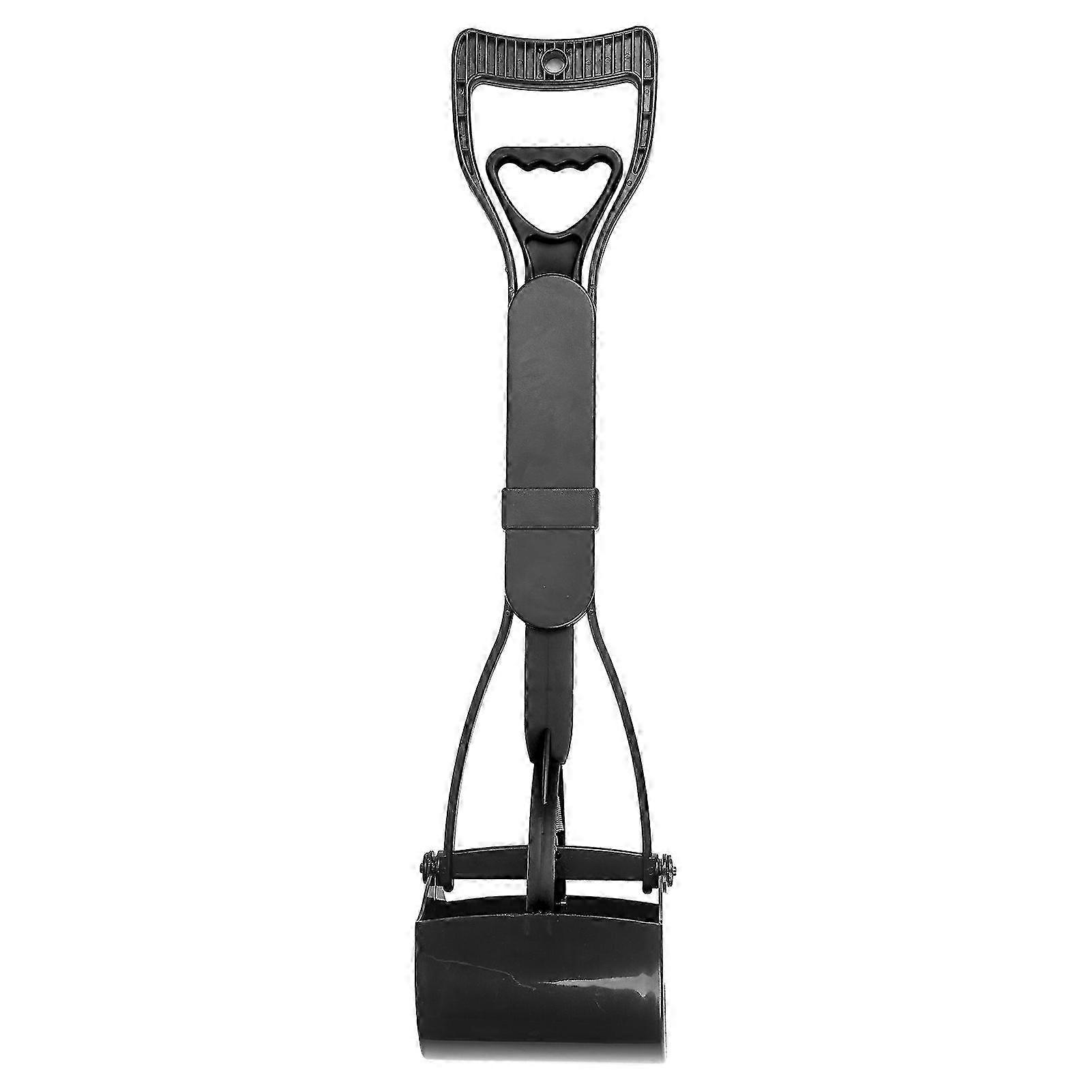 Long Handle Poop Scoop for Dogs and Cats - Waste Picker Cleaning Tool in Black